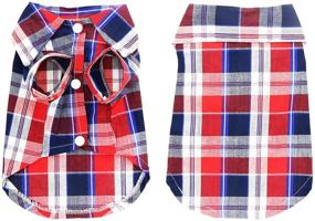 img 3 attached to YAODHAOD Dog Shirt: Stylish Plaid Pet Clothes for Thanksgiving & Christmas