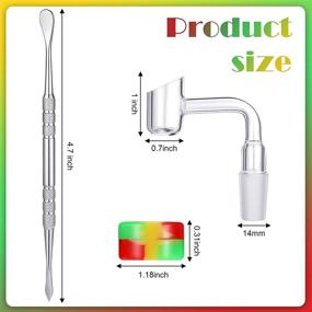 img 2 attached to 🔥 Premium 90 Degree Quartz Collector Set: 4mm Thick, 20mm Wide with Silicone Jar - 14mm Male Joint and Wax Carving Tools included - Ideal for Handicrafts Making Supplies