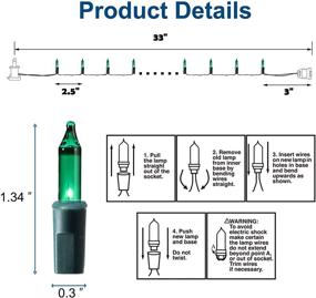 img 3 attached to 🎄 UL Certified Green Wire Christmas Lights - 150-count Incandescent Mini String Lights for Indoor Outdoor Use, Perfect for St. Patrick's Day, Holiday Decorations, Party, Home, Garden - Green