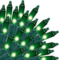 🎄 ul certified green wire christmas lights - 150-count incandescent mini string lights for indoor outdoor use, perfect for st. patrick's day, holiday decorations, party, home, garden - green логотип