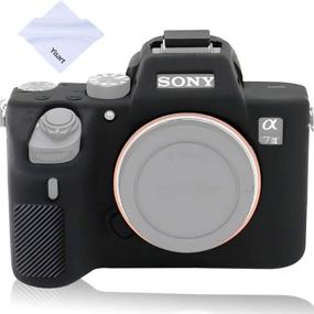 img 4 attached to 📷 Yisau Sony A7iii A7Riii A7siii Case - Professional Silicone Protective Cover with Microfiber Cloth (Black)