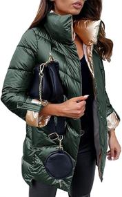 img 3 attached to Cnkwei Quilted Lightweight Jackets Metallic Women's Clothing and Coats, Jackets & Vests