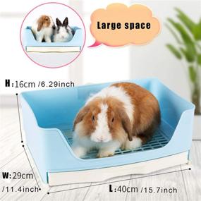 img 2 attached to 🐇 Large Rabbit Litter Box Trainer by Hamiledyi - Corner Pet Litter Pan with Drawer for Bigger Rabbits, Guinea Pigs, Chinchillas, Ferrets, Hedgehogs, and Small Animals - Bunny Cage Mat Toilet Box for Adults