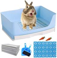 🐇 large rabbit litter box trainer by hamiledyi - corner pet litter pan with drawer for bigger rabbits, guinea pigs, chinchillas, ferrets, hedgehogs, and small animals - bunny cage mat toilet box for adults logo