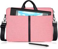 🎒 waterproof tablet sleeve shoulder strap case for wacom cintiq 16/ cintiq pro 16, intuos pro pth860, huion kamvas pro 16 carrying bag - pink logo