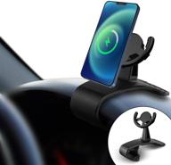 toluohu car phone mount: 360° rotation dashboard cell phone holder with pop socket clip stand - compatible with iphone 11/12 pro max, samsung galaxy s10, lg, and more logo