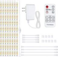 💡 lafulit 8 pcs under cabinet led lighting kit with rf remote & power adapter - stick on lights, flexible strip lights for kitchen cabinet shelf desk counter corner - 4000k natural white, 13ft length with 2400lm brightness логотип