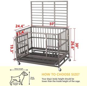 img 1 attached to 🐶 High-Quality Heavy Duty Dog Crate: Robust Metal Pet Kennel Playpen with Lockable Wheels | Large Dog Cage Constructed of Steel featuring Escape-Proof Locks | Ideal for Indoor and Outdoor Use