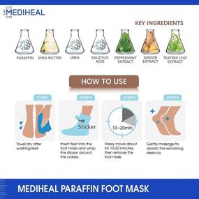 img 1 attached to Возродите ваши ноги с маской для ног из пафина MEDIHEAL Paraffin Foot Mask EX: 5 пар, эксфолирующая и увлажняющая маска для гладких и молодых пяток