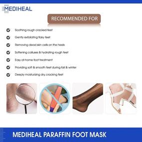 img 2 attached to Возродите ваши ноги с маской для ног из пафина MEDIHEAL Paraffin Foot Mask EX: 5 пар, эксфолирующая и увлажняющая маска для гладких и молодых пяток