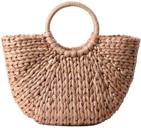 img 4 attached to 👜 Stylish EROUGE Handbag: Chic Rattan Bag for Women with Hand Woven Design - Handbags & Wallets