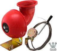 🐂 vixen horns loud raging bull sound air horn - red 12v vxh1004: powerful trumpet with pull lever logo