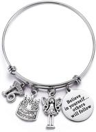 🎁 lparkin sweet 16 stainless steel expandable bangle: perfect gift for girls on their 16th birthday! logo