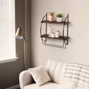 img 3 attached to 🛁 Y&ME 2 Tier Wall Mounted Bathroom Shelf: Stylish Wood Storage with Towel Racks for Bathroom and Kitchen