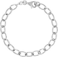 🌟 925 sterling silver link chain charm bracelet for young girls & preteens - plain bracelets to personalize with charms - stylish jewelry for children logo