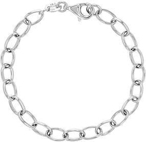 img 4 attached to 🌟 925 Sterling Silver Link Chain Charm Bracelet for Young Girls & Preteens - Plain Bracelets to Personalize with Charms - Stylish Jewelry for Children