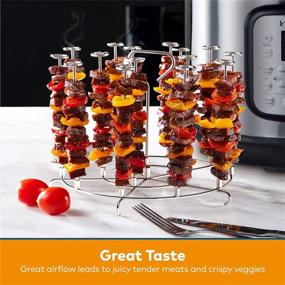 img 3 attached to 🔥 Goldlion Skewer Stand - Ideal for Instant Pot 8 Quart Air Fryer and Ninja Foodi 8 Quart Accessories, Perfect for Kabobs