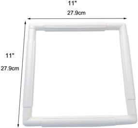 img 3 attached to 🧵 Plastic Cross Stitch Frame Square Embroidery Hoop 11 X 11", White DIY Sewing Tools, Handheld Craft Clip Hoop for Cross Stitching, Quilting, and Sewing