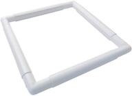 🧵 plastic cross stitch frame square embroidery hoop 11 x 11", white diy sewing tools, handheld craft clip hoop for cross stitching, quilting, and sewing logo