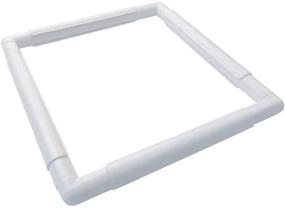 img 4 attached to 🧵 Plastic Cross Stitch Frame Square Embroidery Hoop 11 X 11", White DIY Sewing Tools, Handheld Craft Clip Hoop for Cross Stitching, Quilting, and Sewing