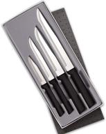 rada cutlery wedding register knife gift set - premium usa-made culinary knives with black stainless steel resin handle logo