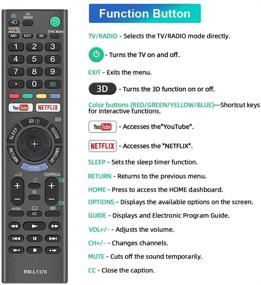 img 1 attached to Gvirtue Universal Remote Control RM-L1370 for Sony Bravia, Compatible with Smart TVs, 3D LCD LED OLED UHD 4K HDR TVs, with Netflix and YouTube Buttons