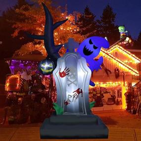 img 3 attached to 👻 Spooky Halloween Inflatable Decor: ZALALOVA 6Ft Tombstone & Ghost Tree with LED Lights for Indoor and Outdoor Halloween Party Decorations