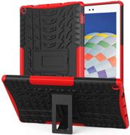 🔴 roiskin fit tabletflre 10 case 10.1 inch 9th/7th gen 2019/2017 release - protective red cover with kickstand logo