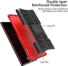 img 1 attached to 🔴 ROISKIN Fit TabletFlRE 10 Case 10.1 inch 9th/7th Gen 2019/2017 Release - Protective Red Cover with Kickstand