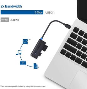 img 3 attached to 🔌 Black Cable Matters Dual Slot USB C Card Reader for Micro SD, SDHC, SDXC Memory Cards - Thunderbolt 4 / USB4 / Thunderbolt 3 Port Compatible