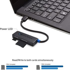 img 2 attached to 🔌 Black Cable Matters Dual Slot USB C Card Reader for Micro SD, SDHC, SDXC Memory Cards - Thunderbolt 4 / USB4 / Thunderbolt 3 Port Compatible