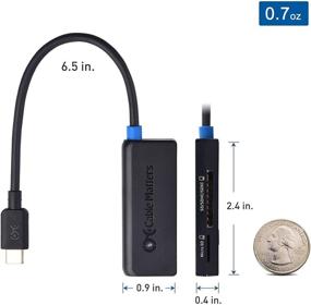 img 1 attached to 🔌 Black Cable Matters Dual Slot USB C Card Reader for Micro SD, SDHC, SDXC Memory Cards - Thunderbolt 4 / USB4 / Thunderbolt 3 Port Compatible