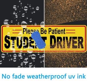 img 3 attached to 🚗 3-Pack 12x3.8" Student Driver Decal Stickers - Please Be Patient Safety Signs for New Drivers | Removable Back Glue for Plastic Bumper & Window | Superior Adhesion, Paint-Safe Alternative to Magnets