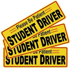 img 4 attached to 🚗 3-Pack 12x3.8" Student Driver Decal Stickers - Please Be Patient Safety Signs for New Drivers | Removable Back Glue for Plastic Bumper & Window | Superior Adhesion, Paint-Safe Alternative to Magnets