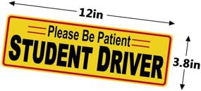 img 2 attached to 🚗 3-Pack 12x3.8" Student Driver Decal Stickers - Please Be Patient Safety Signs for New Drivers | Removable Back Glue for Plastic Bumper & Window | Superior Adhesion, Paint-Safe Alternative to Magnets