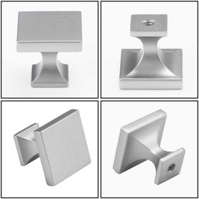 img 2 attached to 🔲 10 Pack Brushed Nickel Square Cabinet Knobs for Dresser Drawers - Homdiy MO6785SNB Silver Kitchen Cabinet Knobs