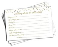 gold confetti wedding advice and well wishes cards - set of 50 logo