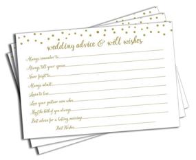 img 3 attached to Карты с советами и пожеланиями к свадьбе с золотыми конфетти - набор из 50 штук