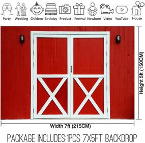 img 3 attached to 🚪 Vibrant Red Barn Door Photography Backdrop: Perfect for Western Themed Events, Farmhouse Vibes, BBQ Parties, and Celebrations of Cowboy Girls; Ideal for Birthday Parties, Baby Showers, Fall and Thanksgiving Decorations; Includes Harvest Photo Booth Props from Allenjoy (7x5ft)