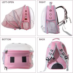 img 2 attached to 🐱 Do4Pets Expanded Back Cat Backpack, Transparent Bubble Pet Carrier with Breathable Mesh, Airline Approved Travel Backpack for Market, Walking & Outdoor Use (Pink, Back Expansion)