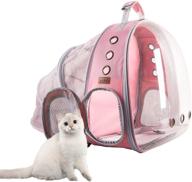 🐱 do4pets expanded back cat backpack, transparent bubble pet carrier with breathable mesh, airline approved travel backpack for market, walking & outdoor use (pink, back expansion) logo