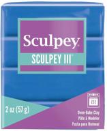 🔵 blue sculpey iii polymer oven-bake clay, non toxic, 2 oz. bar, ideal for modeling, sculpting, holidays, diy, mixed media, and school projects. perfect for kids & beginners! logo