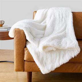 img 4 attached to 🛏️ Soft Shaggy Faux Fur Sherpa Throw Blanket - Cream, 50"x60" by Amazon Basics