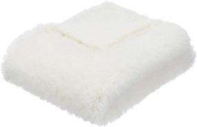 img 3 attached to 🛏️ Soft Shaggy Faux Fur Sherpa Throw Blanket - Cream, 50"x60" by Amazon Basics