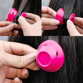 img 1 attached to 🎀 Set of 40 Pink Magic Hair Rollers - Includes 20 Large Silicone Curlers and 20 Small Silicone Curlers