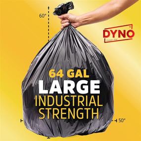 img 3 attached to 🗑️ Dyno Products Online Heavy Duty 64 Gallon Trash Bags - 1.5 Mil Black (50 Count), Large Individually Folded Industrial Trash Bags - 50W x 60L