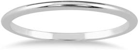 img 4 attached to 💍 Delicate and Dazzling: 1mm Thin Domed Wedding Band in 14K White Gold