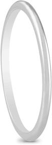 img 3 attached to 💍 Delicate and Dazzling: 1mm Thin Domed Wedding Band in 14K White Gold