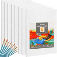 🎨 homaisson canvas boards for painting: set of 8, 5x7 inch canvas panels, 100% cotton primed white artist canvas with painting brush set for acrylic and oil paint (8pcs+painting brush set) logo