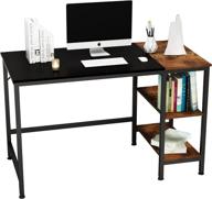 homeyfine computer desk with side shelves: 🖥️ durable study table for efficient home working station логотип